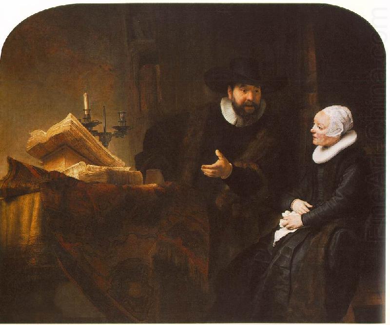 REMBRANDT Harmenszoon van Rijn The Mennonite Minister Cornelis Claesz. Anslo in Conversation with his Wife, Aaltje D china oil painting image